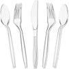 Plastic Silverware Set for Parties, Clear Disposable Cutlery (180 Pieces)