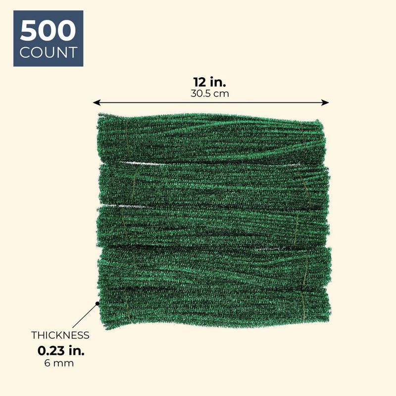 Juvale Green Chenille Stems Pipe Cleaners for DIY Crafts (500 Count)