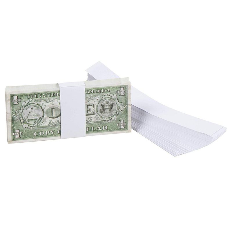 Juvale 300-Pack Blank White Paper Currency Money Band Straps, No Denomination Bill Wrappers, 7.8 x 1.2 Inches