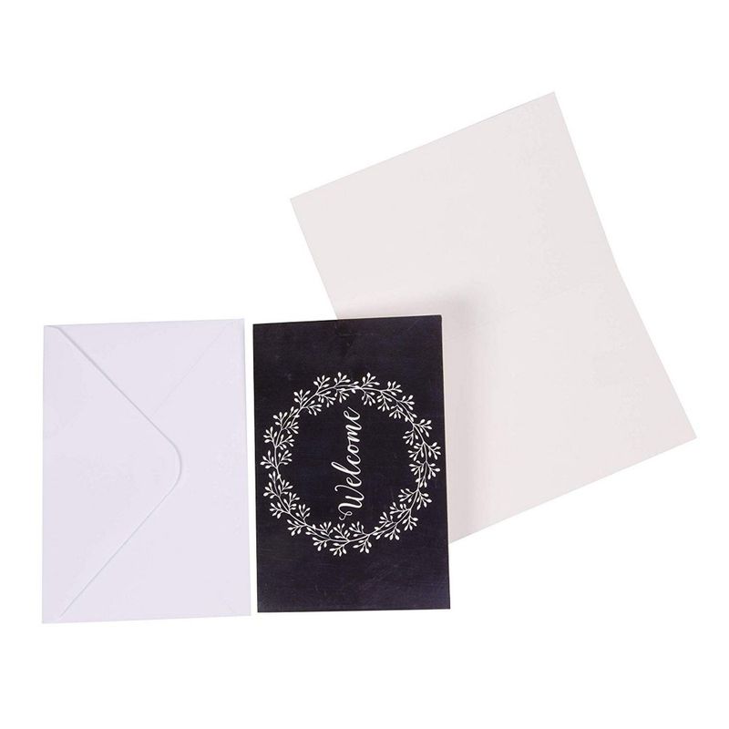 Blank Cards and Envelopes 4x6, 30 Set Blank Note Cards and Envelopes Bulk Thank  You Cardstock, Black 