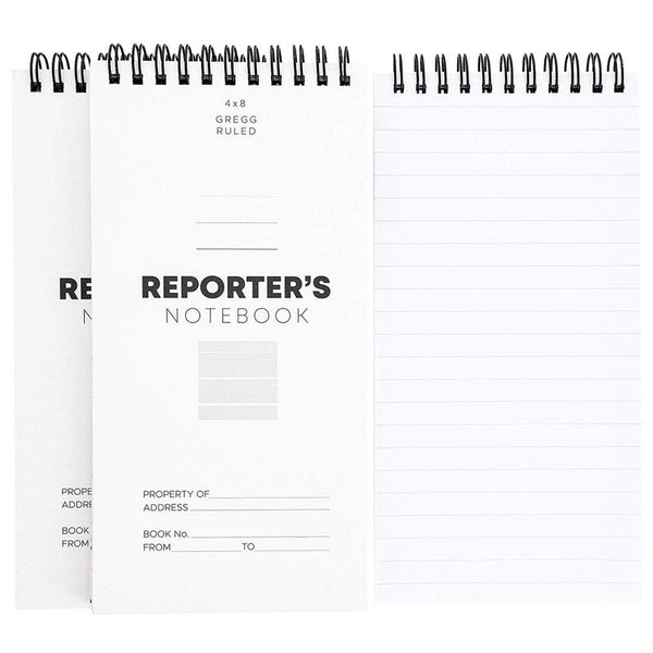 Reporter's Notebook, Spiral Notepad (8 x 4 Inches, 140 Sheets, 12-Pack)