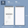 Reporter's Notebook, Spiral Notepad (8 x 4 Inches, 140 Sheets, 12-Pack)