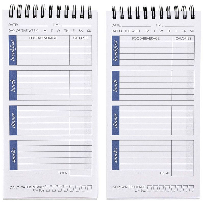 12-Pack Daily Food Intake Diary Tracker Journal Notebook, 8 x 4 Inches