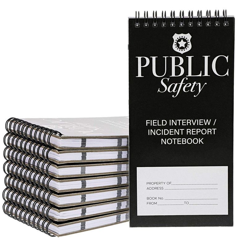 Public Safety Notebook, Field Interview Notepad (4 x 8 Inches, 12-Pack)