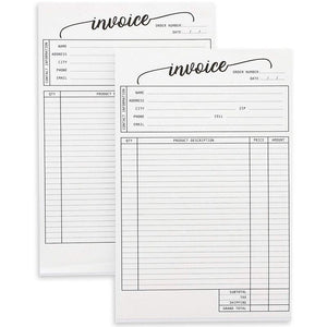 Juvale 2-Pack Carbonless Invoice Purchase Order Forms, 100 Sheets Each Pad, 5.5 x 8.5 inches