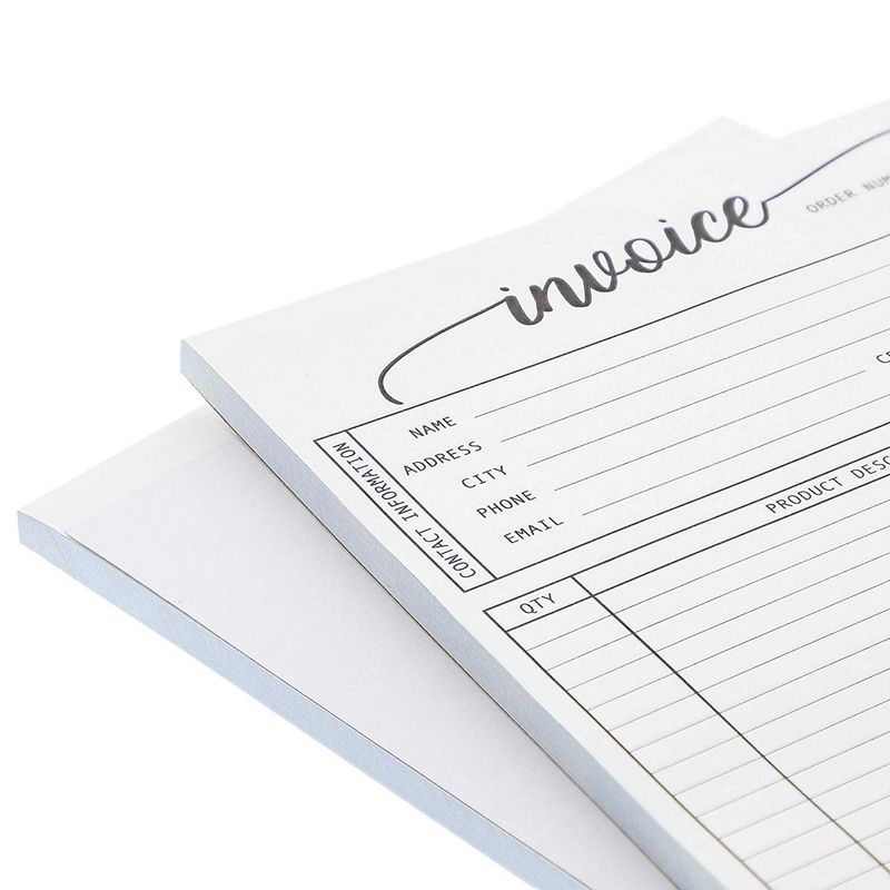 Juvale 2-Pack Carbonless Invoice Purchase Order Forms, 100 Sheets Each Pad, 5.5 x 8.5 inches