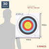 Juvale Paper Bullseye Shooting Targets for Archery, Gun Range, 5 Ring (17.5 in, 30 Pack)