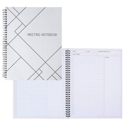 Calendar Journal- 2-Pack Meeting Book for Daily Notes Taking, Business Planner for Project Management, 80 Sheets Each, White, 11 x 8.5 Inches