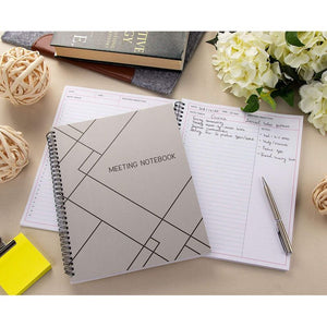 Calendar Journal- 2-Pack Meeting Book for Daily Notes Taking, Business Planner for Project Management, 80 Sheets Each, White, 11 x 8.5 Inches