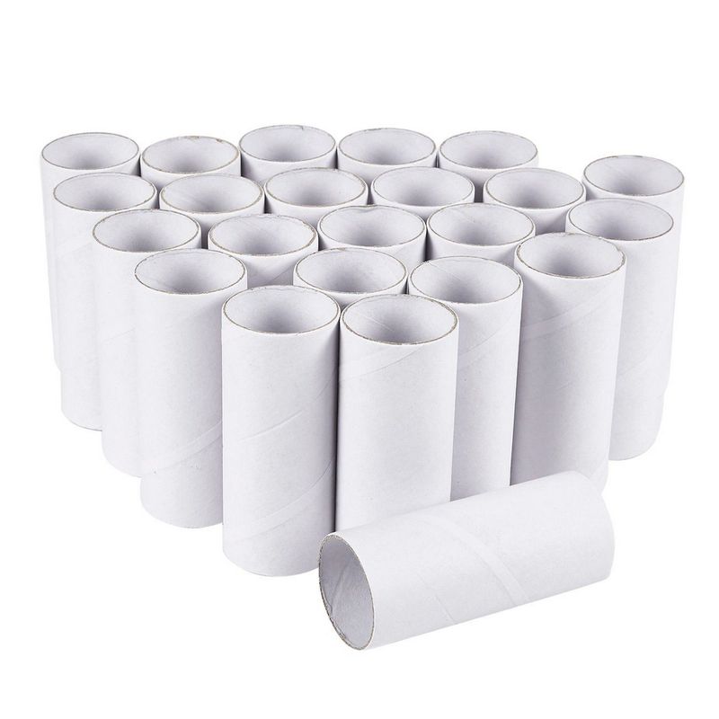 Juvale White Cardboard Tubes for Crafts, DIY Craft Paper Roll (1.6