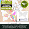 DIY Butterfly Eye Mask for Masquerade, Madi Grad Party (5.1 x 7.8 In, 48 Pack)