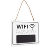 Juvale 2 Pack WiFi Password Sign with Small Chalkboard, Wooden Hanging Board for Home and Business, 7.9x5.6