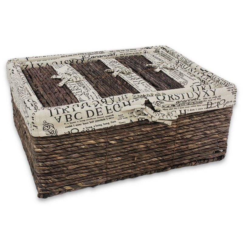 Wicker Basket, Woven Storage Baskets (Brown, 5 Piece Set)
