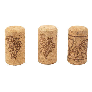 Bottle Corks with Grape Vine Design (0.93 x 1.7 In, 200 Pack)