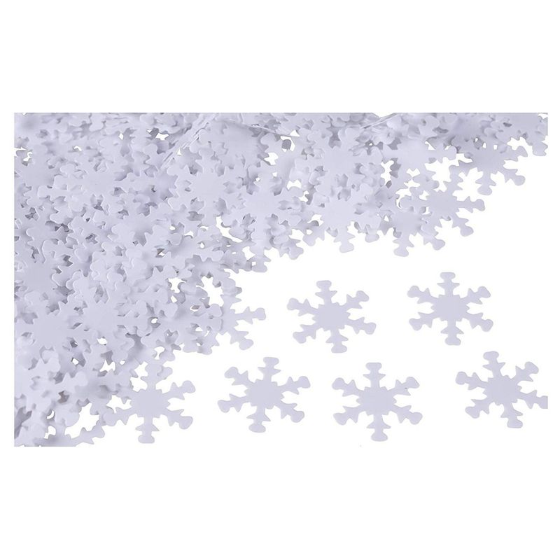 White Snowflake Christmas Confetti for Holiday Crafts and Parties (1.4 Ounces)