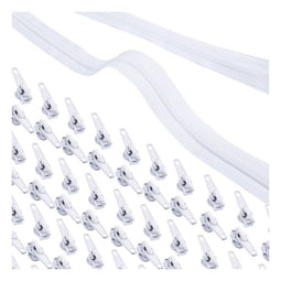 Size 5 Nylon Coil Zippers with 50 Zipper Sliders (White, 1.2 In x 50 Yards)