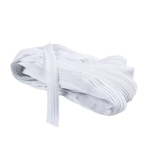 Size 5 Nylon Coil Zippers with 50 Zipper Sliders (White, 1.2 In x 50 Yards)