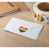 Juvale Gay Pride Self Adhesive Sticker Roll, Rainbow Heart (1.5 x 1.7 in, 1000 Pack)