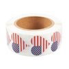 USA American Flag Heart Sticker Roll (1.7 x 1.5 in, 1000 Count)