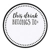 Drink Markers - 500-Pack Drink Stickers, This Drink Belongs to, Blank Drink Labels for Drink Party, Wedding, Bridal Shower, Birthday Party Supplies, Cup Marker Sticker Roll, 2 inches Diameter
