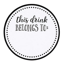 Drink Markers - 500-Pack Drink Stickers, This Drink Belongs to, Blank Drink Labels for Drink Party, Wedding, Bridal Shower, Birthday Party Supplies, Cup Marker Sticker Roll, 2 inches Diameter