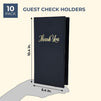 Juvale 10-Pack Restaurant Guest Check Card Holder Presenter with Gold Thank You Imprint, 10.5 x 5.5 Inches