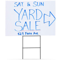 Juvale Blank Corrugated Plastic Yard Lawn Signs with Stakes, (12 x 17 Inches, 6-Pack)