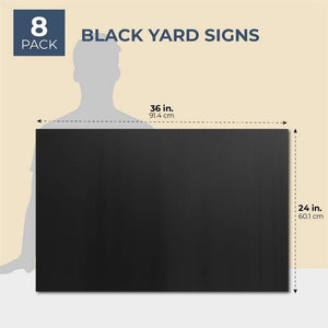 Juvale 8-Pack Blank Corrugated Plastic Yard Lawn Signs, Black, 24 x 36 Inches