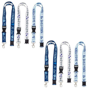 Juvale Religious ID Badge Holder, Hall Pass Lanyards (6 Pack), 3 Designs