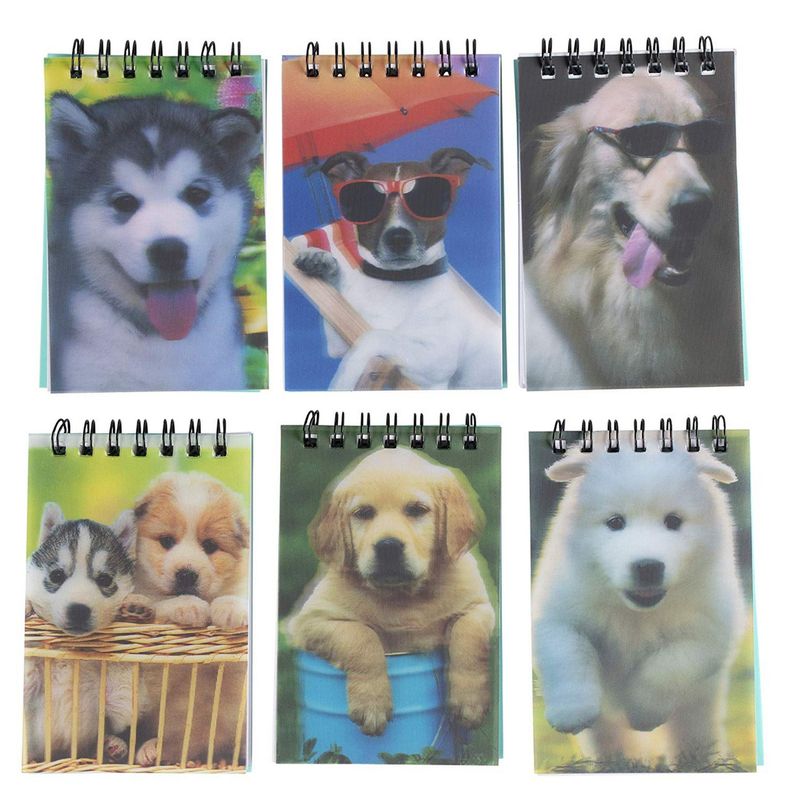 Dog Spiral Notepad, Puppy Party Supplies (55 Sheets, 24-Pack)