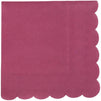 Scalloped Edge Cocktail Napkins (5 x 5 In, Burgundy, 100-Pack)