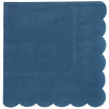 Scalloped Party Cocktail Napkins (5 x 5 In, Dark Blue, 100-Pack)