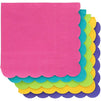 Juvale 2-Ply Paper Cocktail Napkins, Scalloped Edge, Tropical Colors (200 Pack)