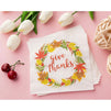 Give Thanks White Paper Napkins for Thanksgiving Party (6.5 x 6.5 In, 100 Pack)