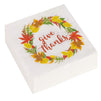 Give Thanks White Paper Napkins for Thanksgiving Party (6.5 x 6.5 In, 100 Pack)