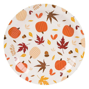 Thanksgiving Party Pack, Paper Plates, Plastic Cutlery, Cups, and Napkins (Serves 24, 144 Pieces)