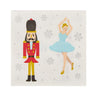 Cocktail Napkins - 100-Pack Disposable Paper Napkins, Christmas Holidays Dinner Party Supplies, 3-Ply, Nutcracker and Ballerina Design, White, Unfolded 10 x 10 Inches, Folded 5 x 5 Inches