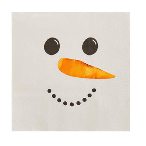 Snowman Holiday Napkins, Christmas Party Decorations (White, 5 x 5 In, 50 Pack)