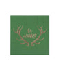 Be Merry Paper Napkins with Gold Foil for Christmas Party (Green, 5 x 5 In, 50 Pack)