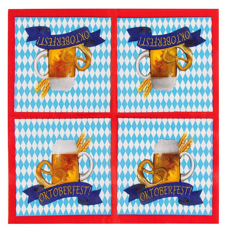 Juvale Octoberfest Party Supplies, Paper Napkins (5 x 5 in, 100 Pack)