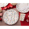 Christmas Lights Dinnerware Set, Paper Plates, Plastic Cutlery, Cups, and Napkins (Serves 24, 144 Pieces)