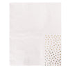 Gold Dinner Napkins - 50-Pack Gold Foil Stars Disposable Paper Napkins, Wedding, Bridal Shower, Birthday Party Supplies, Scattered Stars Print, 1/6 Fold 3-Ply, White, Folded 4 x 8 Inches