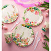 Watercolor Floral Party Bundle, Includes Plates, Napkins, Cups, and Cutlery (24 Guests,144 Pieces)