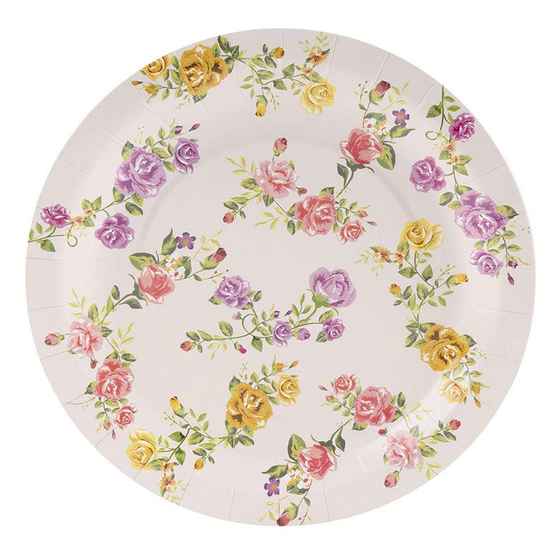 Floral Paper Plates, Watercolor Flowers (9 in., 80 Pack)
