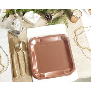 Rose Gold Party Supplies, Pink Paper Plates (9 x 9 In, 48-Pack)