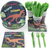 Dinosaur Party Supplies, Disposable Dinnerware Set (Serves 24, 144 Pieces)
