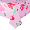 Pink Plastic Tablecloth for Valentine’s, Heart Pattern (54 x 108 in, 3 Pack)