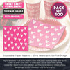 Heart Paper Napkins for Valentines Party Decor (Hot Pink, 6.5 In, 100 Pack)