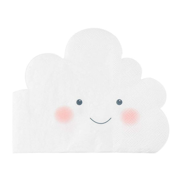 White Cloud Paper Napkins for Baby Shower (6.3 x 5.1 In, 50 Pack)