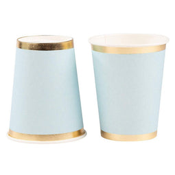 Light Blue Paper Cups, Disposable Party Supplies (9 oz, 50 Pack)